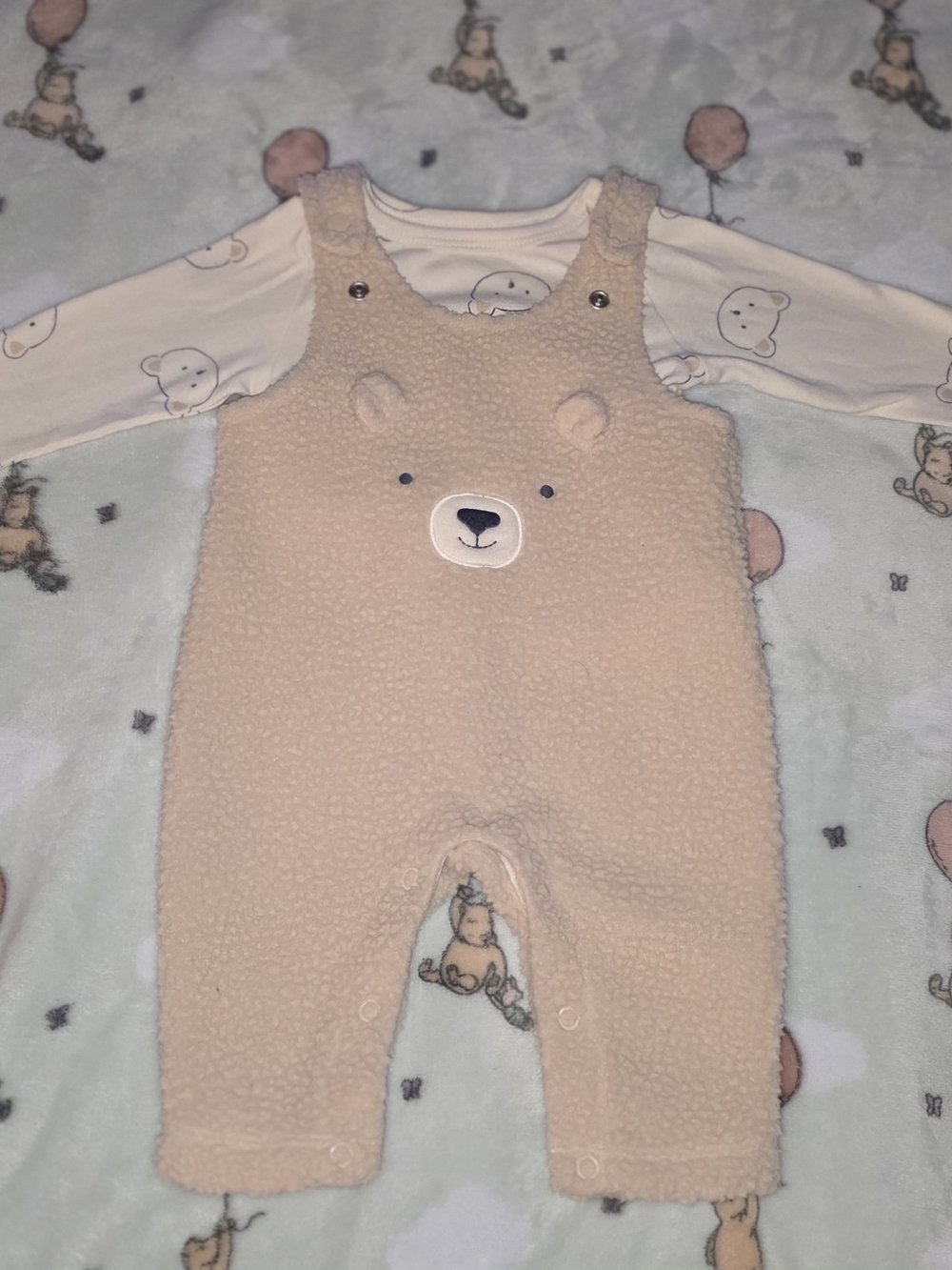 🧸New Carter's Baby Bear Sherpa Overalls Newborn 🐻